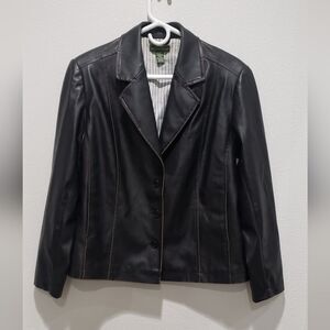 Mountain lake brown faux leather jacket size medium